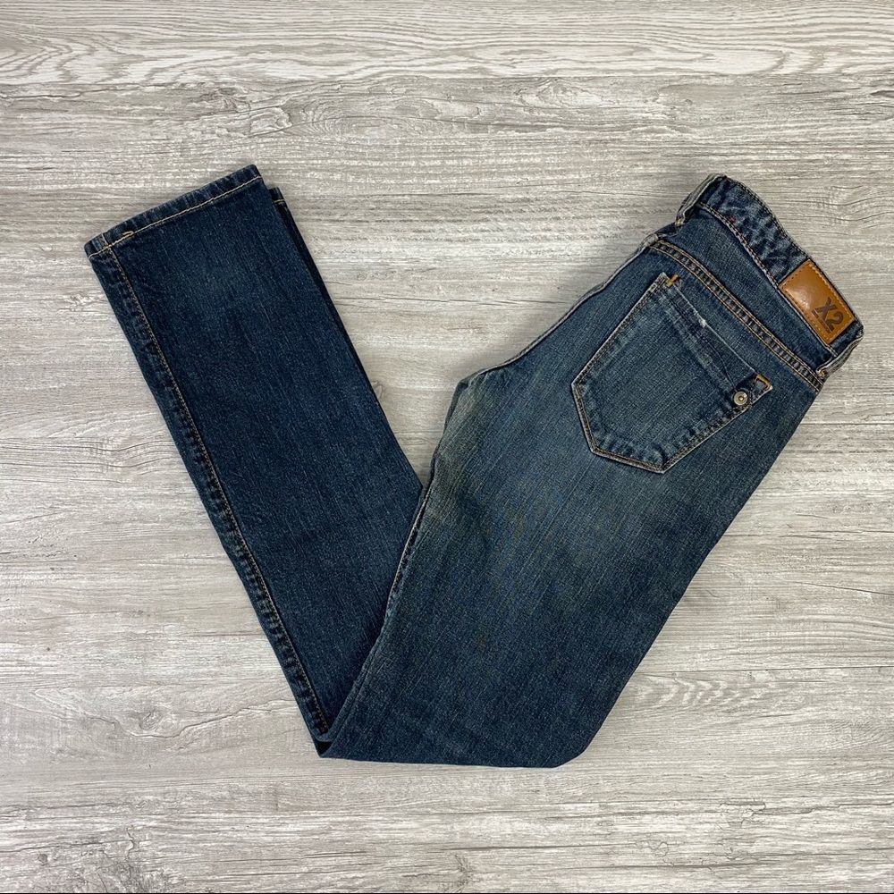 Express X2 Skinny Low Rise ripped Jeans